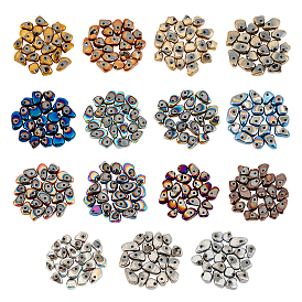 ARRICRAFT 300Pcs 15 Colors Electroplate Non-magnetic Synthetic Hematite Beads, Chips