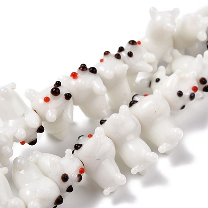 Handmade Lampwork Beads Strands, Cartoon Dog