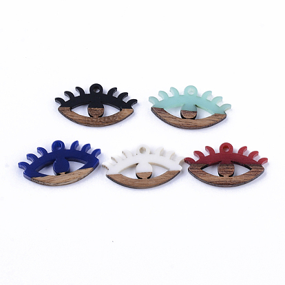 Resin & Walnut Wood Pendants, Eyes