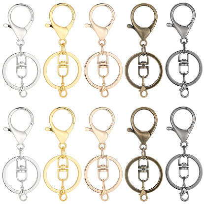 20 шт. 5 цвета железные застежки для брелков, с цинковым сплавом застежками омаров коготь