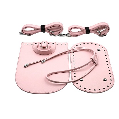 DIY Knitting Crochet Backpack Making Kit, Including PU Leather Bag Accessories and Iron Bag Clasps Fingding