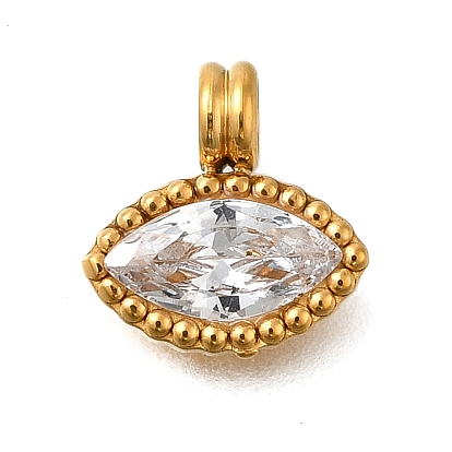 304 подвески из нержавеющей стали, Очарование лошадиных глаз, со стразами, ионное покрытие (ip)