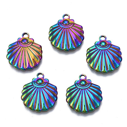 Ion Plating(IP) 304 Stainless Steel Pendants, Cadmium Free & Nickel Free & Lead Free, Shell Shape