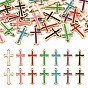 32шт 8 цветные подвески из пластиковой эмали, подвески в виде крестов золотистого цвета