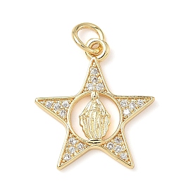 Латунные микро проложить кубического циркония подвески, без кадмия и без свинца, звезда с женщинами, с целью перехода в кольце