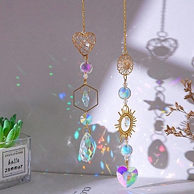 Crystal Suncatcher, with Metal Findings, for Home, Garden Decoration