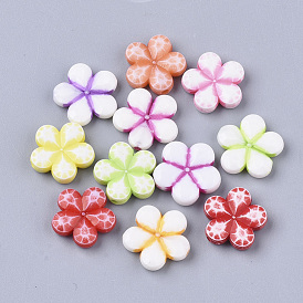 Perles acryliques de style artisanal, fleur