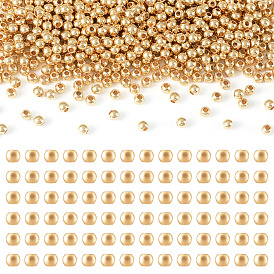 Rack Plating Brass Beads, Long-Lasting Plated, Round