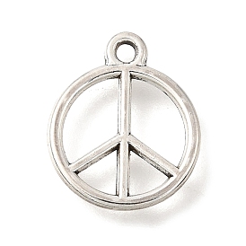 Religion Alloy Hollow Pendants, Peace Sign Charms