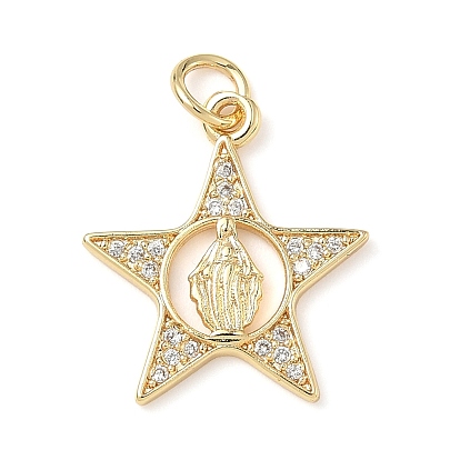 Латунные микро проложить кубического циркония подвески, без кадмия и без свинца, звезда с женщинами, с целью перехода в кольце