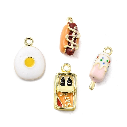 Подвески из сплава и эмали на пищевую тематику, стойки покрытие, без кадмия, без никеля и без свинца, золотые