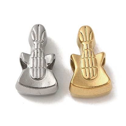 Ионное покрытие (ip) 304 европейские бусины из нержавеющей стали, бусины с большим отверстием, гитар