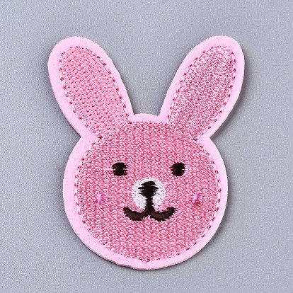 Apliques de conejo, tela de bordado computarizada para planchar / coser parches, accesorios de vestuario