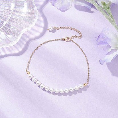 Круглые бусины из ракушек и жемчуга, с 304 кабельными цепочками из нержавеющей стали, золотые