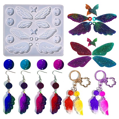 DIY Pendant Silicone Molds, Resin Casting Molds,Butterfly & Angel Wing/Flat Round