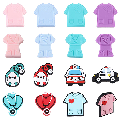 16 шт 16 стили медицинская тема пищевой экологически чистый силиконовый фокус бусины, изготовление ожерелий diy