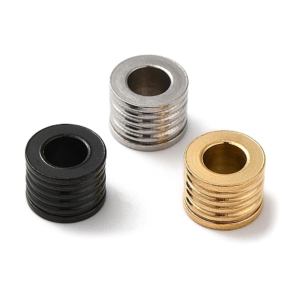 304 из нержавеющей стали европейские шарики, бусины с большим отверстием, рифленая колонна