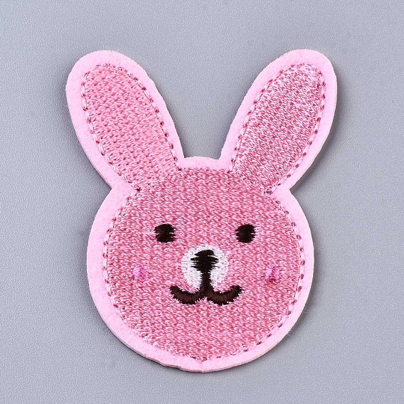 Apliques de conejo, tela de bordado computarizada para planchar / coser parches, accesorios de vestuario