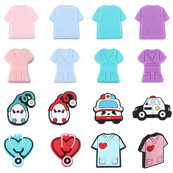 16 шт 16 стили медицинская тема пищевой экологически чистый силиконовый фокус бусины, изготовление ожерелий diy