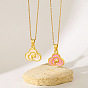 304 Collares con colgante de nube de acero inoxidable esmaltado para mujer, dorado