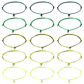 50шт 5 цвета нейлоновый шнур изготовление браслета, с открытыми пружинными кольцами из нержавеющей стали 304, цвет нержавеющей стали