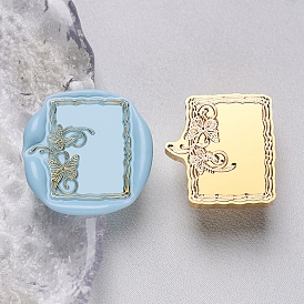 Butterfly Rectangle Frame Brass Stamp Heads, for Wax Seal Stamp, Wedding Invitations Making