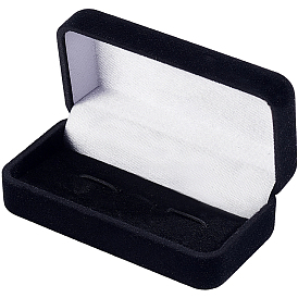 Velvet Jewelry Cufflink Storage Boxes, Rectangle