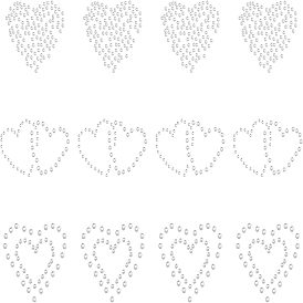 Strass hotfix pailleté (adhésif thermofusible au dos), accessoires de costumes, cœur