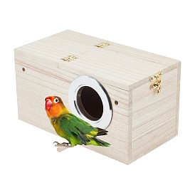 Parakeet Nesting Box, Bird Nest Breeding Box, Cage Wood House, for Finch Cockatiel Budgie Conure Parrot