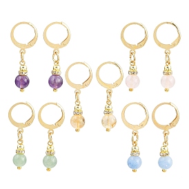 Круглые серьги-кольца из натуральных и синтетических драгоценных камней, С 304 результатами из нержавеющей стали, золотые