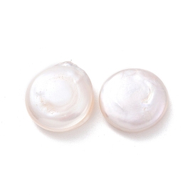 Natural Keshi Pearl Beads, Cultured Freshwater Pearl, No Hole/Undrilled, Flat Round
