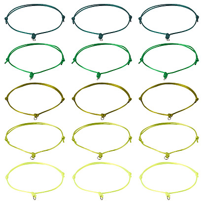 50шт 5 цвета нейлоновый шнур изготовление браслета, с открытыми пружинными кольцами из нержавеющей стали 304, цвет нержавеющей стали