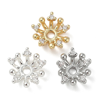 Колпачки для бусин из прозрачного кубического циркония из латуни