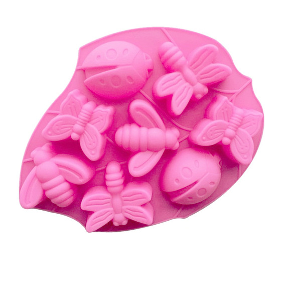 Силиконовые формы, формы для кекса, печенье, цвет шоколада, мыльная форма, бабочка и пчела и жук