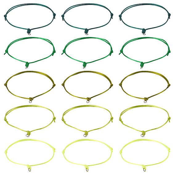 50шт 5 цвета нейлоновый шнур изготовление браслета, с открытыми пружинными кольцами из нержавеющей стали 304, цвет нержавеющей стали