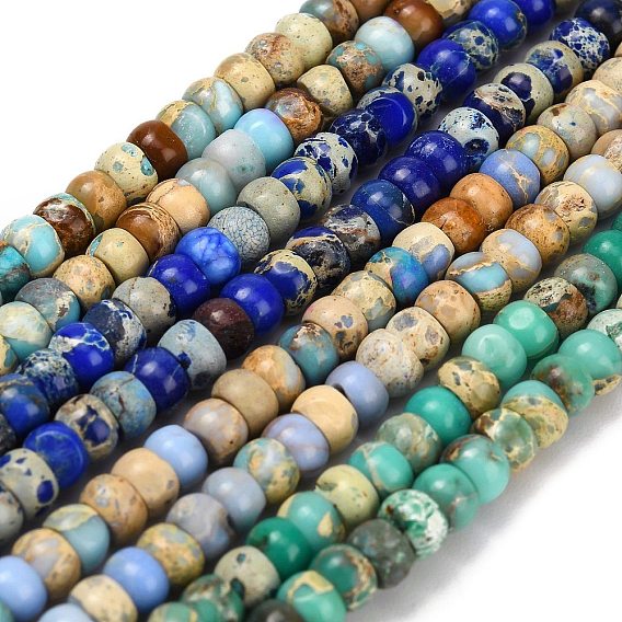 Окрашенные натуральные нитки из бисера имперской яшмы, рондель