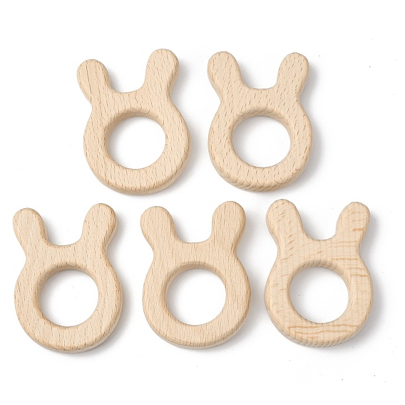 Соединительные кольца из натурального бука, деревянные кольца макраме, кролик