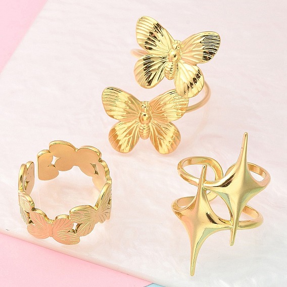 304 открытая манжета из нержавеющей стали для женщин, реальный 18 k позолоченный