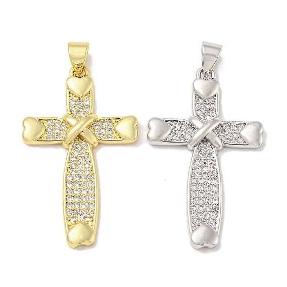 Стойка металлическая латунная микропрофилированная кубическая циркония подвески, долговечный, без свинца и без кадмия, крест прелести, религия