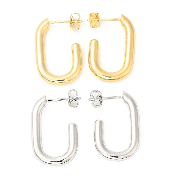 Овальные серьги-гвоздики из латуни, серьги-кольца, без свинца и без кадмия