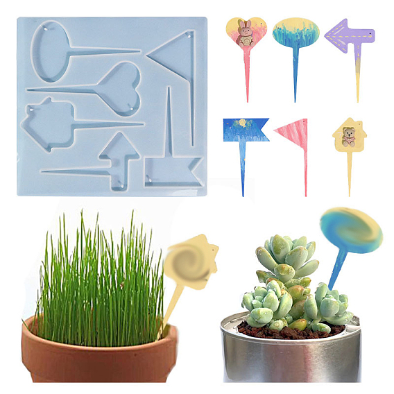 DIY пищевые силиконовые формы для этикеток для растений, формы для литья смолы, для уф-смолы, изготовление изделий из эпоксидной смолы, стрелка/треугольник/сердце