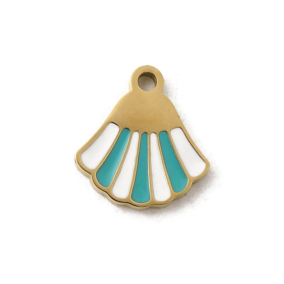 304 из нержавеющей стали шармы эмали, ионное покрытие (ip), золотые, шарм в форме ракушки