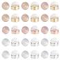 36Pcs 3 Colors Silicone Ear Nuts, Earring Backs, with Brass Findings, Half Round, Cadmium Free & Nickel Free & Lead Free