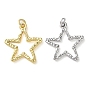 Eco-Friendly Rack Plating Brass Pendants, with Jump Ring, Long-Lasting Plated, Lead Free & Cadmium Free, Star Charms