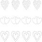 Glitter Hotfix Rhinestone(Hot Melt Adhesive On The Back), Costume Accessories, Heart