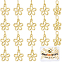 20 pendentifs en laiton, charmes de fleurs, sans cadmium et sans plomb, crémaillère plaquage, plaqué longue durée, avec anneau de saut