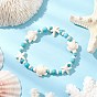 Синтетические бирюзовые бусины в виде морских звезд и черепах, эластичные браслеты для женщин