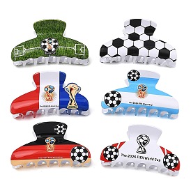 Пластиковые заколки-крабики из ПВХ для женщин и девочек, Футбол