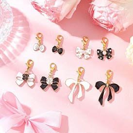 8шт. подвеска-бантик из эмалевого сплава, с цинковым сплавом застежками омаров коготь