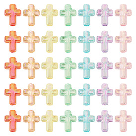 200 шт прозрачные акриловые бусины, крестик, AB цвет